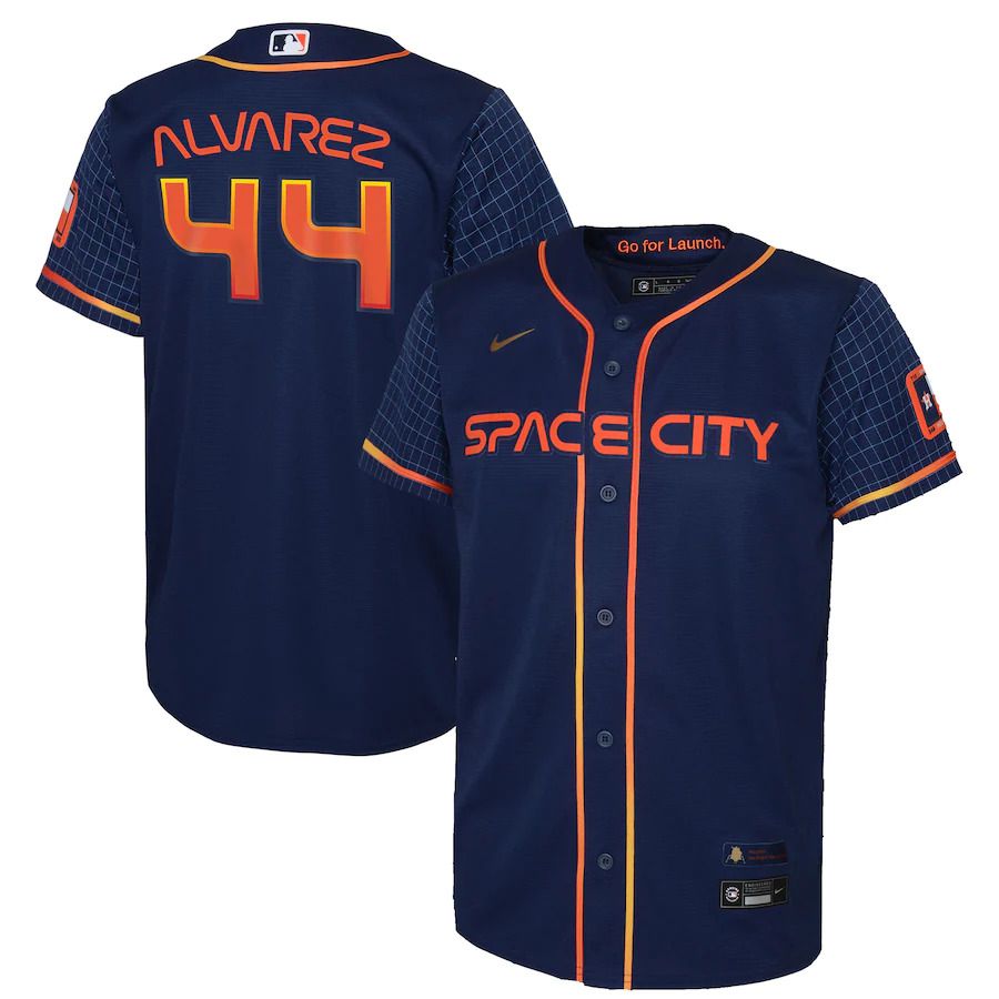 Custom Men Houston Astros #44 Yordan Alvarez Nike Navy 2022 City Connect Player MLB Jersey